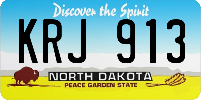 ND license plate KRJ913