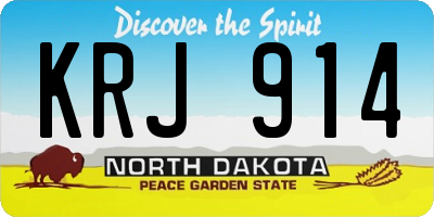 ND license plate KRJ914