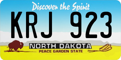 ND license plate KRJ923