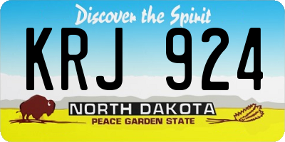 ND license plate KRJ924