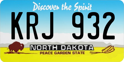 ND license plate KRJ932