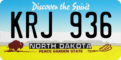 ND license plate KRJ936