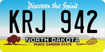 ND license plate KRJ942