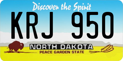 ND license plate KRJ950