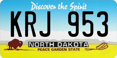 ND license plate KRJ953