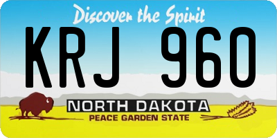 ND license plate KRJ960