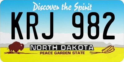 ND license plate KRJ982