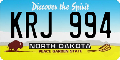 ND license plate KRJ994