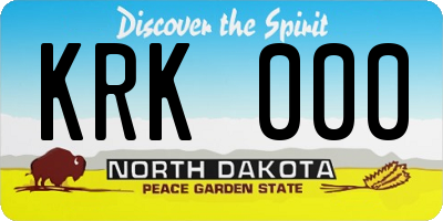 ND license plate KRK000