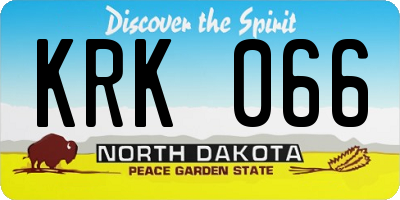 ND license plate KRK066