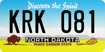 ND license plate KRK081