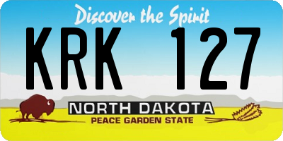 ND license plate KRK127