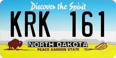 ND license plate KRK161