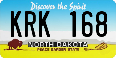 ND license plate KRK168