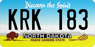 ND license plate KRK183