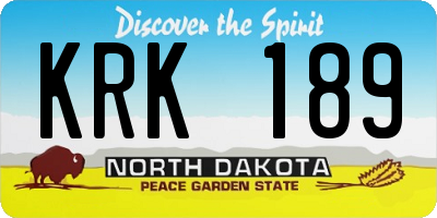 ND license plate KRK189