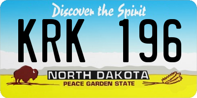 ND license plate KRK196