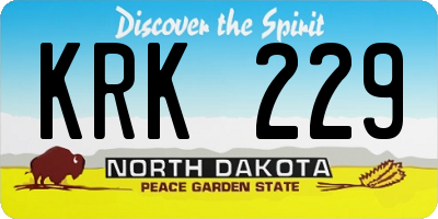 ND license plate KRK229