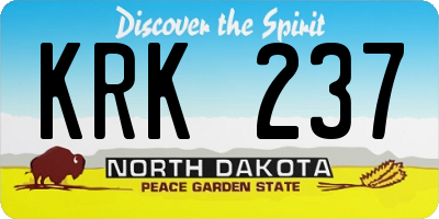 ND license plate KRK237