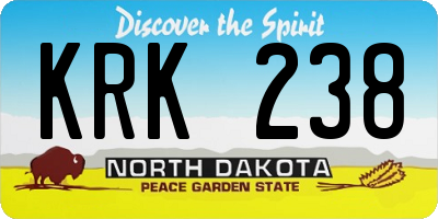 ND license plate KRK238