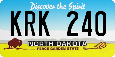 ND license plate KRK240