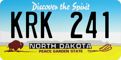 ND license plate KRK241