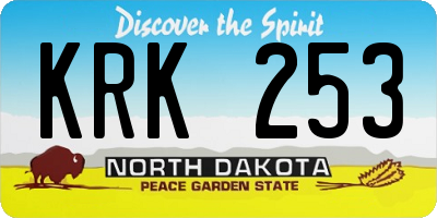 ND license plate KRK253