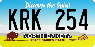 ND license plate KRK254