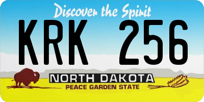 ND license plate KRK256