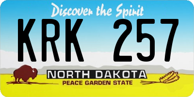 ND license plate KRK257