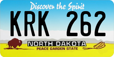 ND license plate KRK262