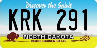 ND license plate KRK291
