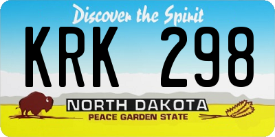 ND license plate KRK298