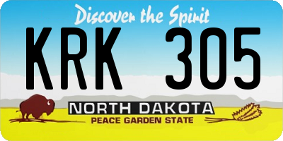 ND license plate KRK305