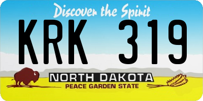 ND license plate KRK319