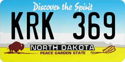 ND license plate KRK369