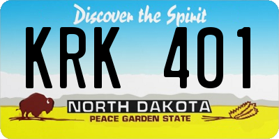 ND license plate KRK401