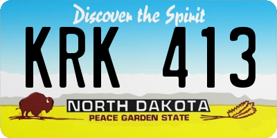 ND license plate KRK413