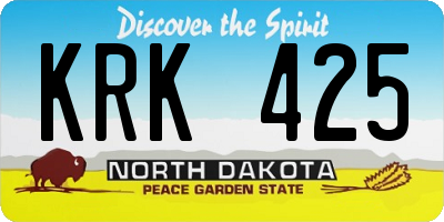 ND license plate KRK425