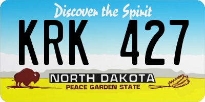 ND license plate KRK427
