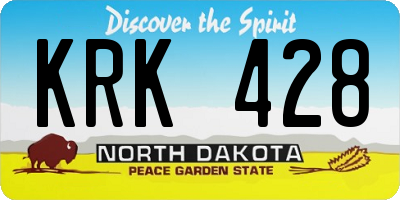 ND license plate KRK428