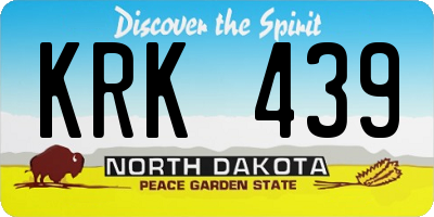 ND license plate KRK439