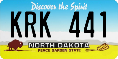 ND license plate KRK441