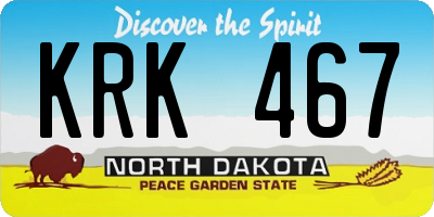 ND license plate KRK467