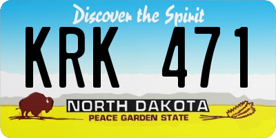 ND license plate KRK471