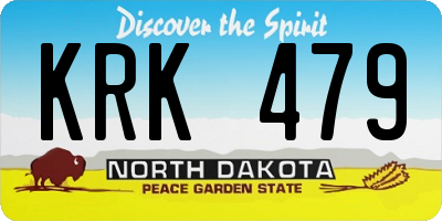 ND license plate KRK479