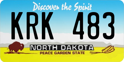 ND license plate KRK483