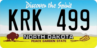 ND license plate KRK499