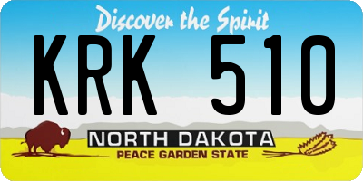 ND license plate KRK510
