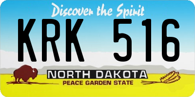 ND license plate KRK516